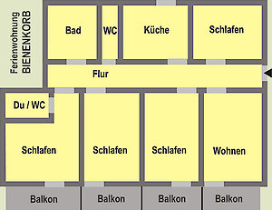 Grundriss - Skizze Ferienwohnung Bienenkorb