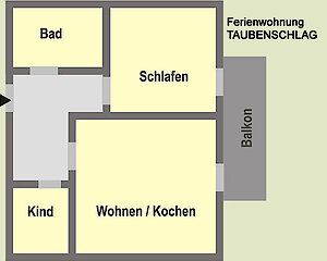 Grundriss - Skizze Ferienwohnung Taubenschlag